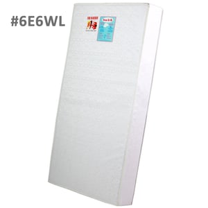 Firm foam crib and toddler bed mattress in white print